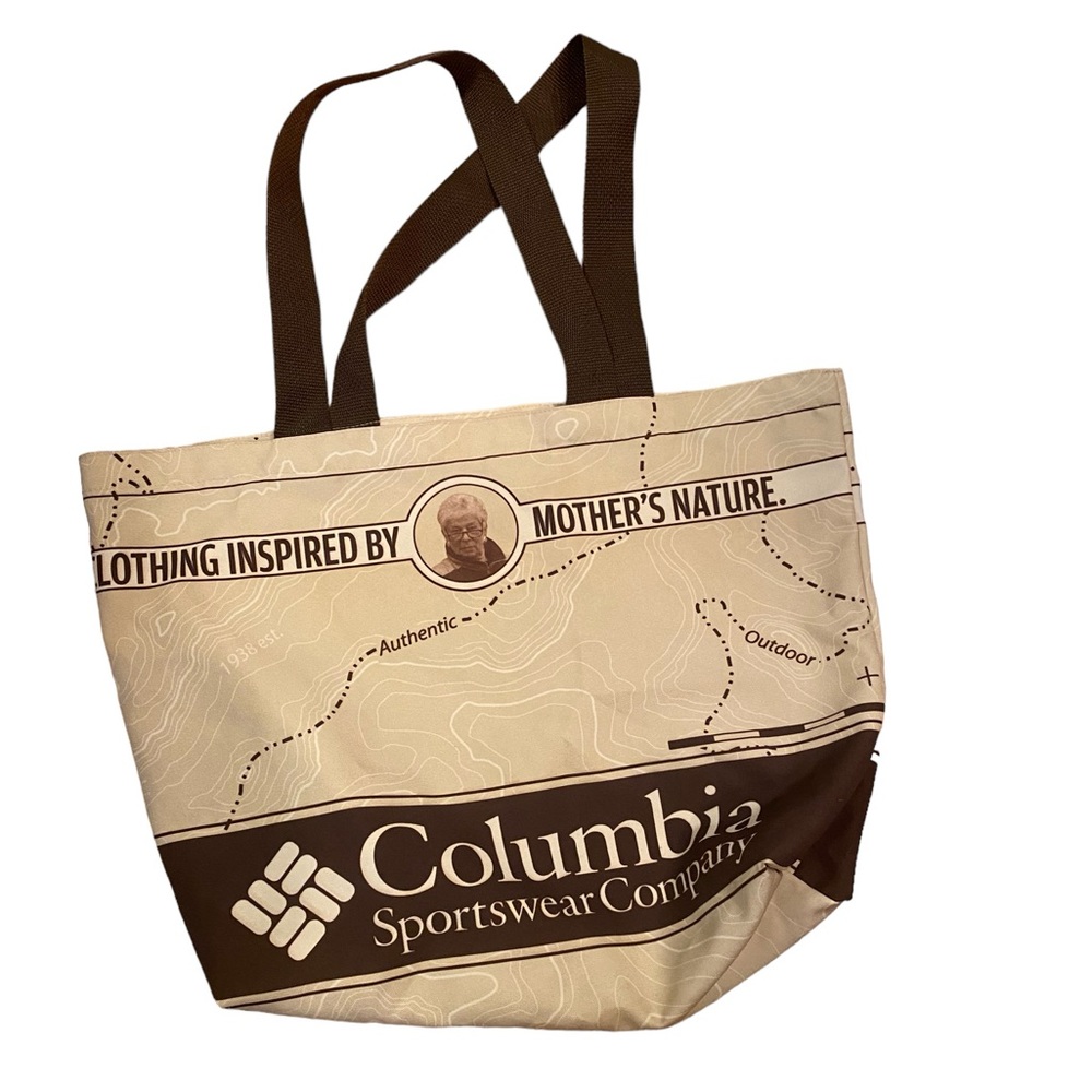 COLUMBIA Tan Brown Lightweight "Clothing Inspired By Mother's Nature" Tote Bag